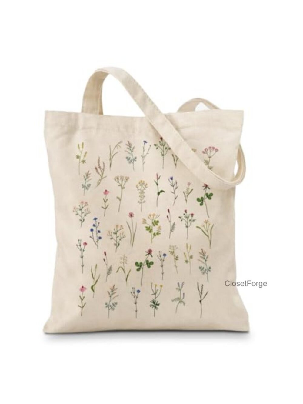 Floral Canvas Tote Bag Heavy Duty Women Weekend Reusable Grocery Large Two
